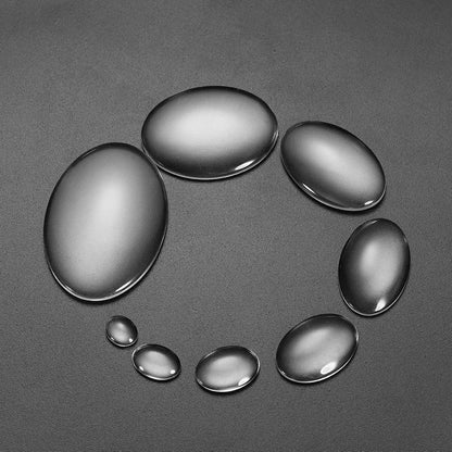 5-50pcs/lot Size 10-50mm Oval Glass Cabochon Cameo Transparent Clear Flat Back Crystal Cabochon For Jewelry Making Accessorie