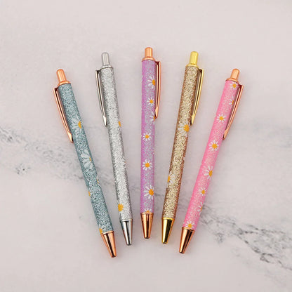 Ballpoint Pen, Metal Daisy Kawaii, 5 Pieces, For School, DIY Crafts - Mixed Color