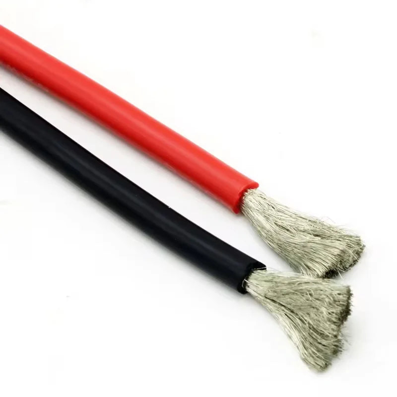 10 Meter/Lot Wire Silicone 10 12 14 16 18 20 22 24 26 28 30 AWG 5m Red and 5m Black Color
