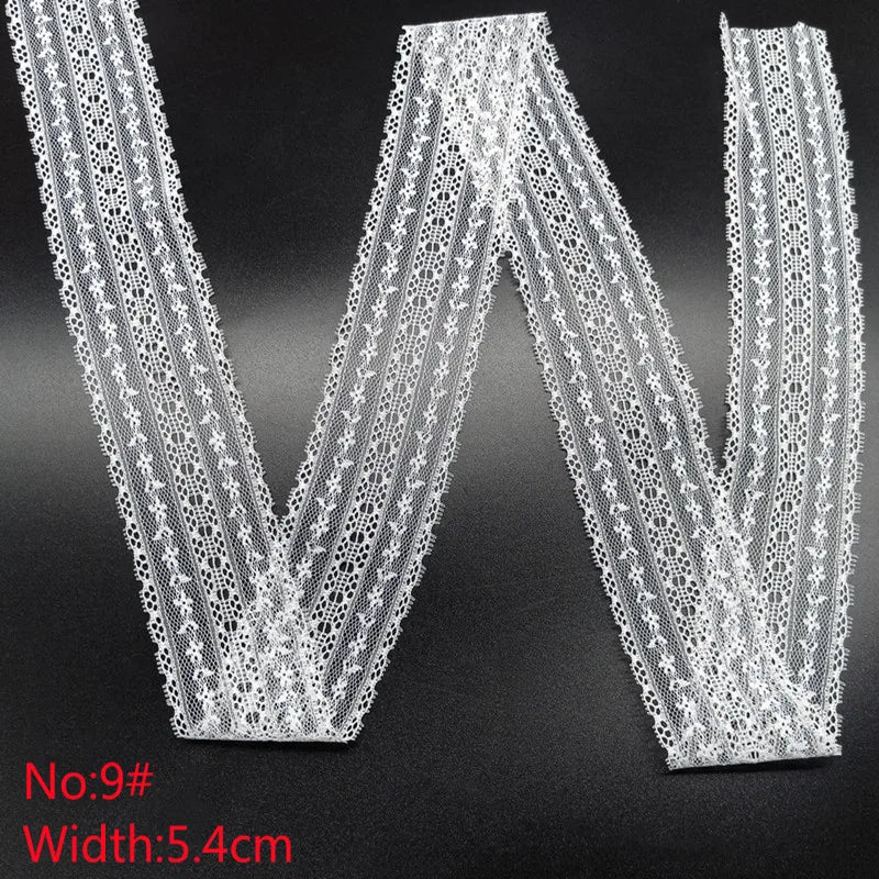 10 Yards 38 Kinds of White Lace Ribbon African Lace Fabric DIY Webbing Decoration Gifts Packing Sewing Clothes Material Craft