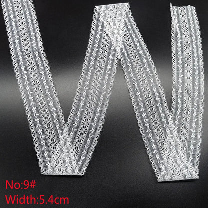 10 Yards 38 Kinds of White Lace Ribbon African Lace Fabric DIY Webbing Decoration Gifts Packing Sewing Clothes Material Craft