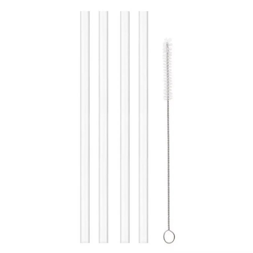 Reusable Straw with Cleaning Brush Plastic Replacement Straw Compatible with Stanley 40 oz 30 oz Cup Tumbler - 4Straws with 1