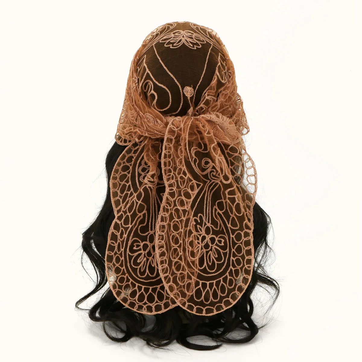 Elegant Lace Scarf Hollow Out Embroidery Foulard Bandana Solid Color Triangular Scarf Thin Vintage HandkerChiefs for Hair Wom