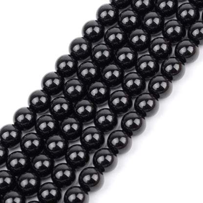 Smooth Black Stone Agates Natural Stone Beads For Jewelry Making Round Loose Beads 4 6 8 10 12mm Diy Bracelet Necklace 15inch