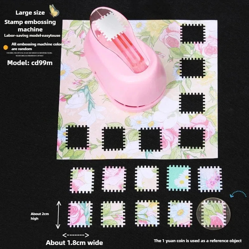 Rectangle Postage Stamp Punch Lever Action Craft Punch for Paper Crafting Scrapbooking Various Materials Punching Tool Emboss