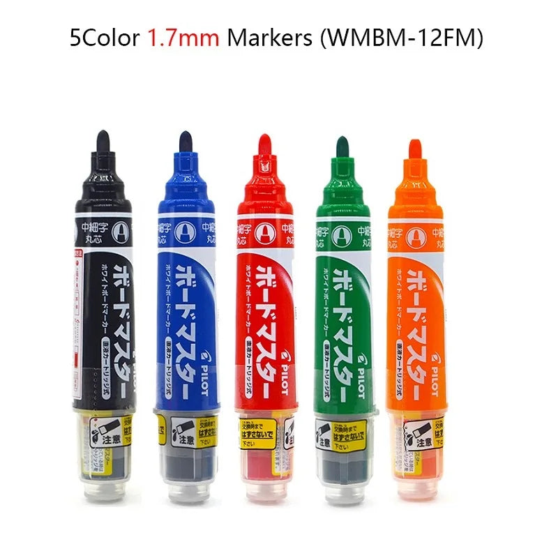 Pilot Whiteboard Pen Stationery Erasable Replaceable ink Refillable Markers 0.7/2.2-5.2/2.3/3.0-6.2/ 3.2/5.0-12mm Durable Tip