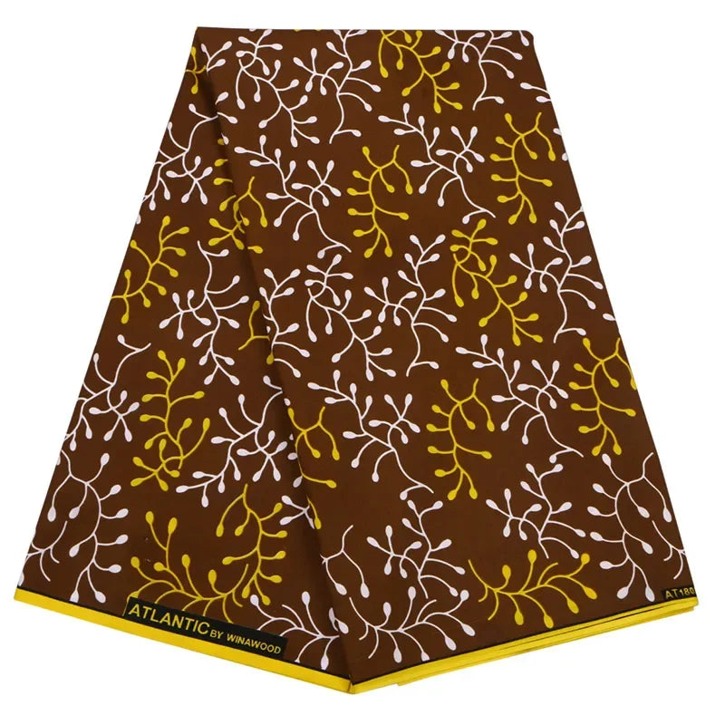 Africa Nigerian Prints Batik Fabric Real Wax Patchwork Sewing Dress Craft Cloth Polyester Ankara Tissu A-7 - 6112 / 6 Y