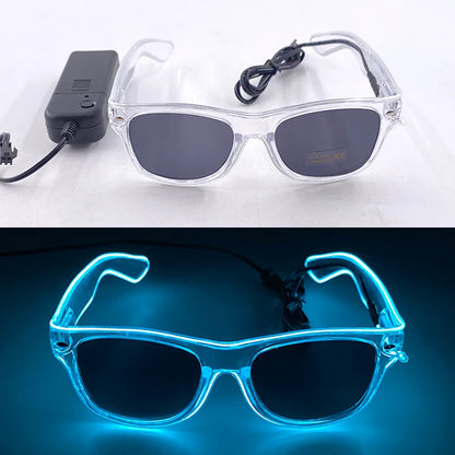 1PC Light Up LED Glasses Glow Sunglasses EL Wire Neon Glasses Glow in The Dark Party Supplies Neon Party Favors for Adults - 