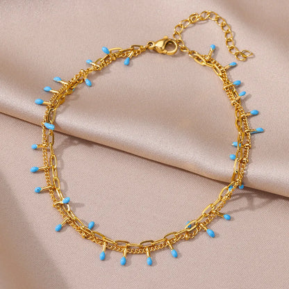 Anklets for Women Summer Beach Accessories Stainless Steel Imitation Pearl Chain Anklet Gold Color Leg Bracelets Bodychain Gi