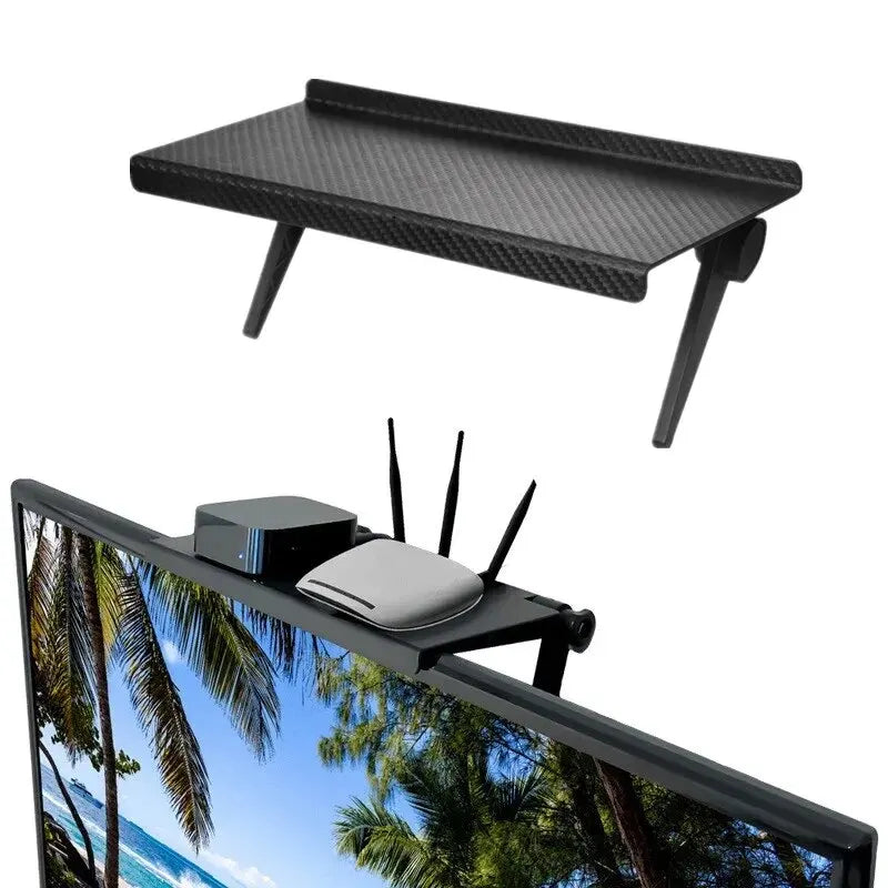 1PC Computer and TV Screen Storage Rack Wireless Router Set-top Box Rack No Perforated Storage Bracket Divine Tool