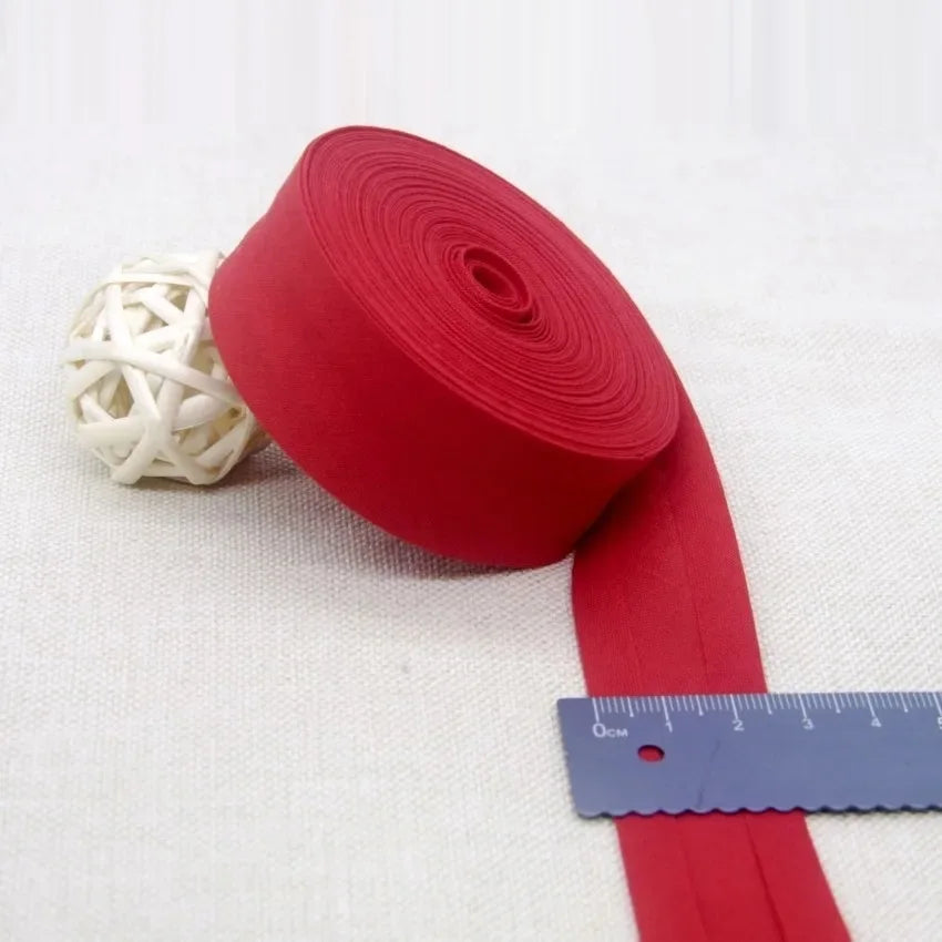 25mm (1") Width Cotton Bias Bindind Tape Backside Ironed Single Folded Cloth Ribbon For Garment Craft Sewing Accessories