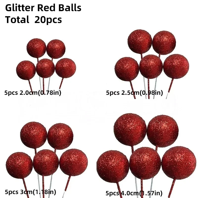20 Pcs Ball Cake Topper Decorations Mini Balloons Cake Topper Sticks Gold Balls Cake Picks Cake Topper Balls Cake Decorations