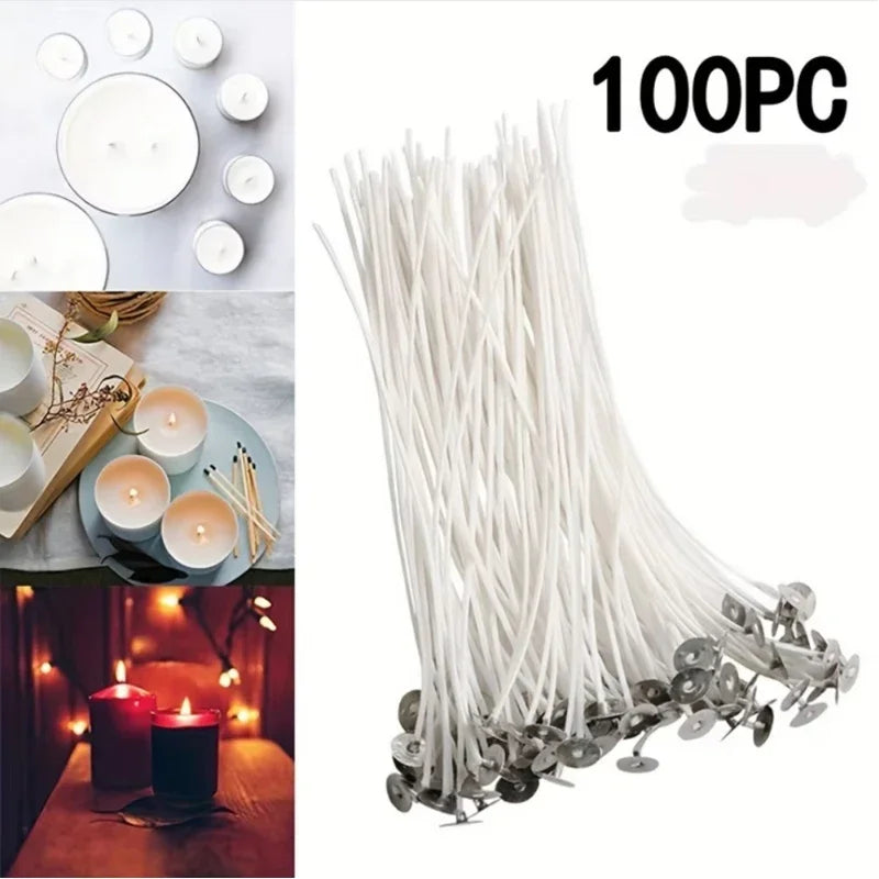 30pcs Candle Wicks Cotton Core DIY Smokeless Wax Pure Cotton Core Waxed For Candle Making