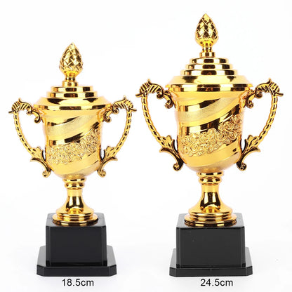 Gold Plastic Reward Trophy Cup Soccer Medals Prize Cup Early Educational Basketball Football Winners Gifts for Game School