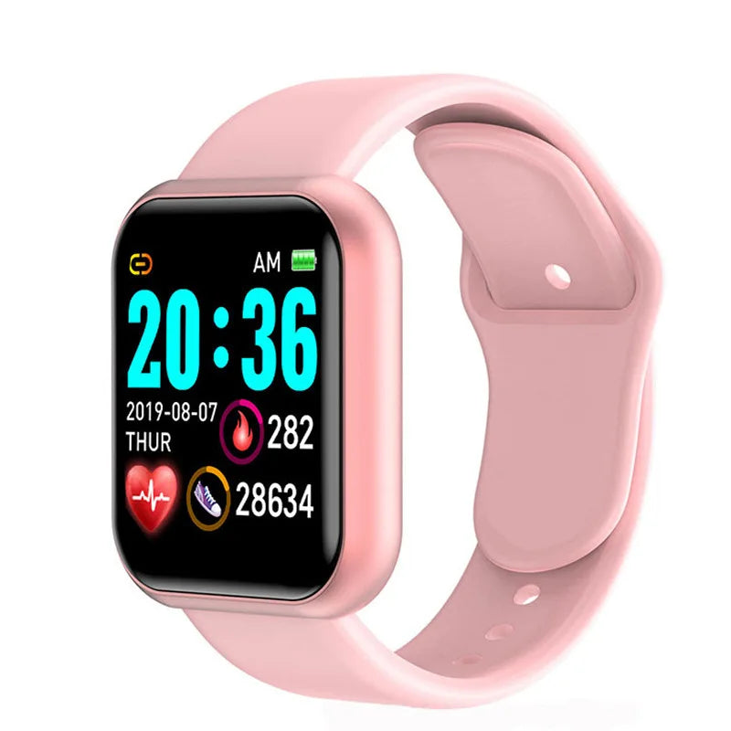 Y68 Smart Watch Men Women Heart Rate Oxygen Blood Pressure Monitoring Multi-Function Sleep Monitoring Smartwatch for Ios Andr