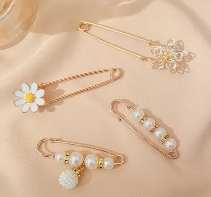 4PCS Waist Adjustment Uniform Clothing Extended Buckle And Waist Adjustment Buckle Pearl Broocated Fashion Decorative Accesso