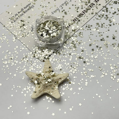 Mixed Star Nail Glitter Accessories Size Mixed Silver Pentagram Mini Color Ultra-thin Nail Patch Decoration