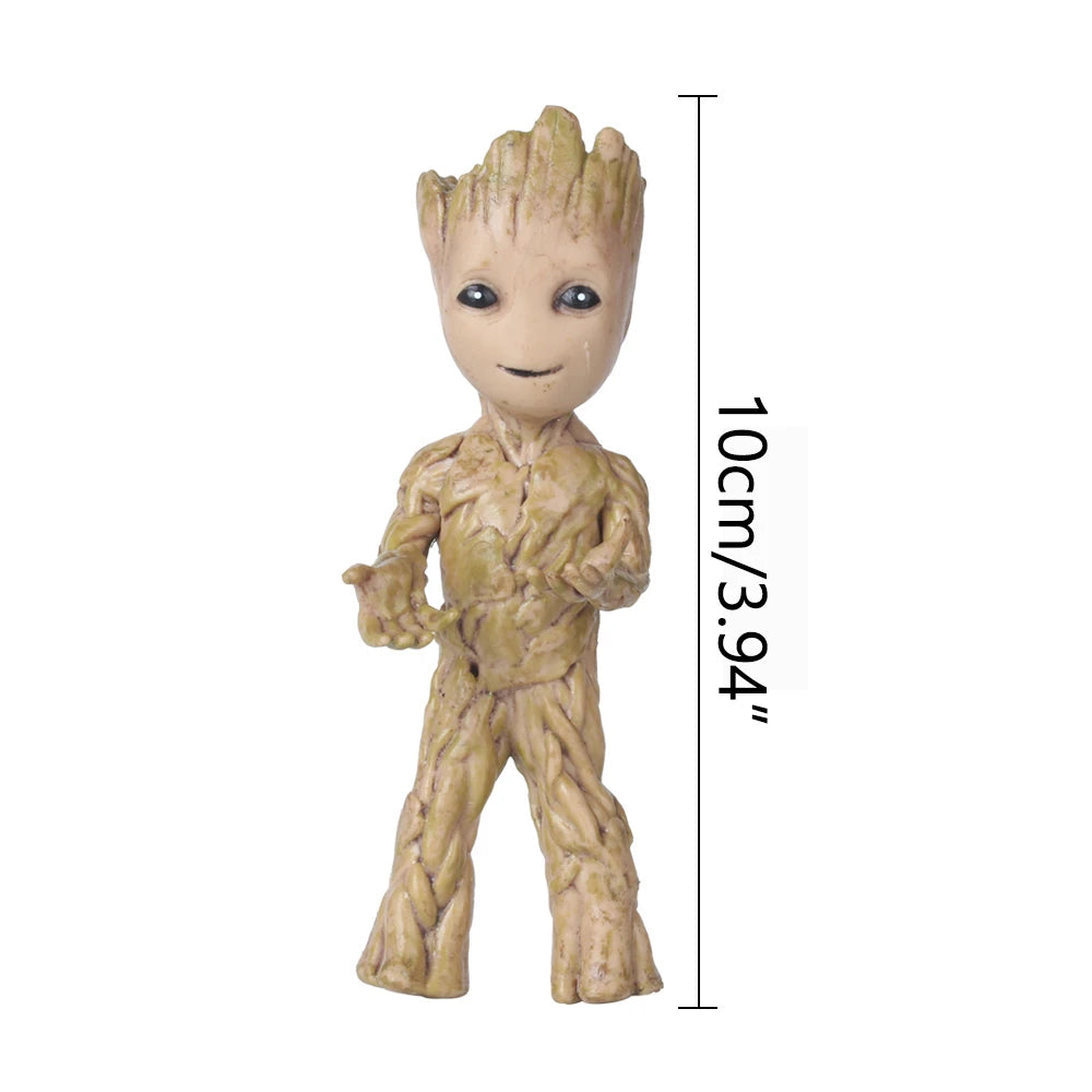Desktop Decor Mini Anime Figurine Tree Man Miniature Model Cute Groot Doll Toy Home Accessories Ornament Handicraft Gifts - M
