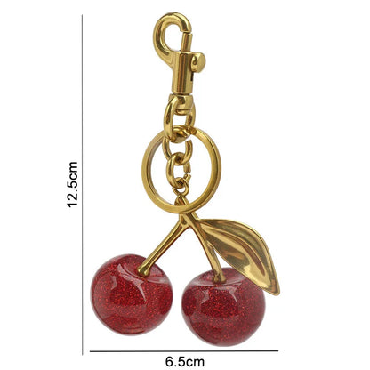 Cherry Charm Handbag Pendant Keychain for Women's Exquisite Internet-famous Crystal Cherry Bag Accessories High-Grade Pendant