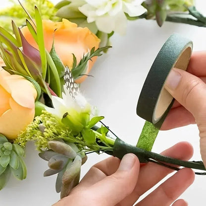 10/1Rolls Green Bouquet Floral Tapes Self-adhesive Stamen Wrapping Paper Tape DIY Flowers Decor for Florist Wedding Party Pro