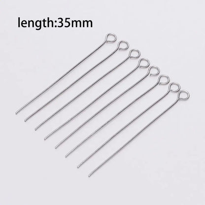 100pcs Stainless steel Eye Head Pins Metal Eye Pins For Jewelry Making Findings Diy Earrings Pendant Jewelry Pins Supplies