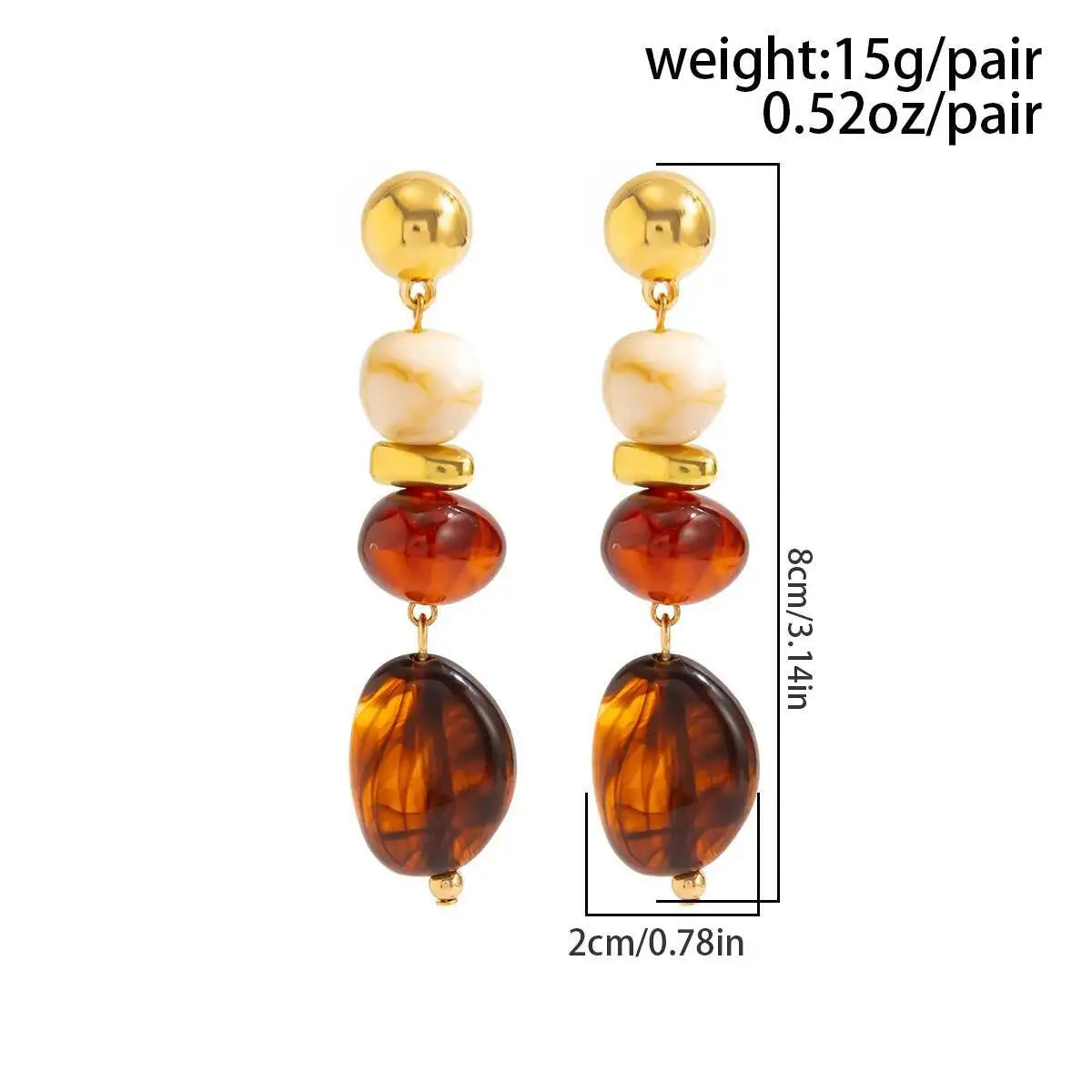 SHIXIN Vintage Resin Acrylic Geometric Pendant Earrings for Women Bohemian Round Water Droplet Drop Earrings Jewelry Accessor
