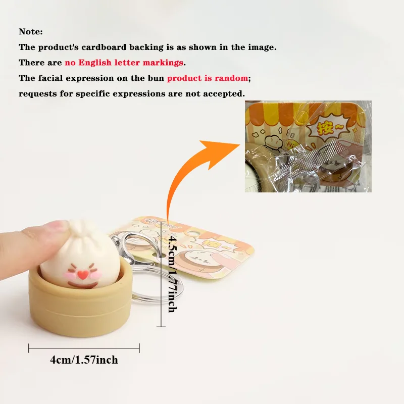 1-8PCS Cute Steamed Bun Squeeze Keychain Realistic Dimsum Design Soft Slow Rebound Decompression Fidget Stress Relief Toy