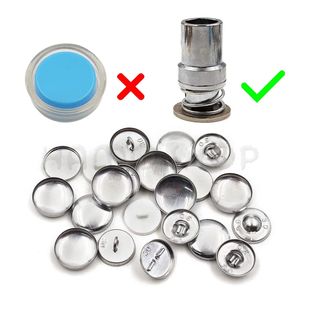 100pcs Sets/lot #16-60 DIY Handmade Fabric buttons Bread Shape Round Fabric Covered Button Cloth Metal 4 Back Cover Buttons