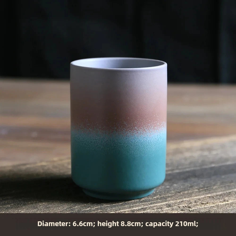 1pc Japanese Style Handmade Stoneware Tea Cup Kung Fu Tea Set Tea Cup Small Single Cup Ancient Style Quiet Road Cup Bowl Teac