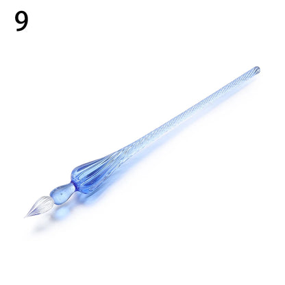 1PC Vintage Glass Dip Dipping Pen Handmade Art Painting Supplies Filling Ink Signature Calligraphy Fountain Pen - 9