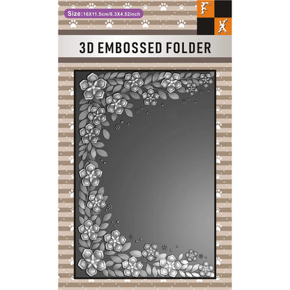 Elegant Symmetrical Floral 3D Embossing Folder - Wedding Invitation Border Pattern Design, Easy to Print - Perfect for DIY Cr