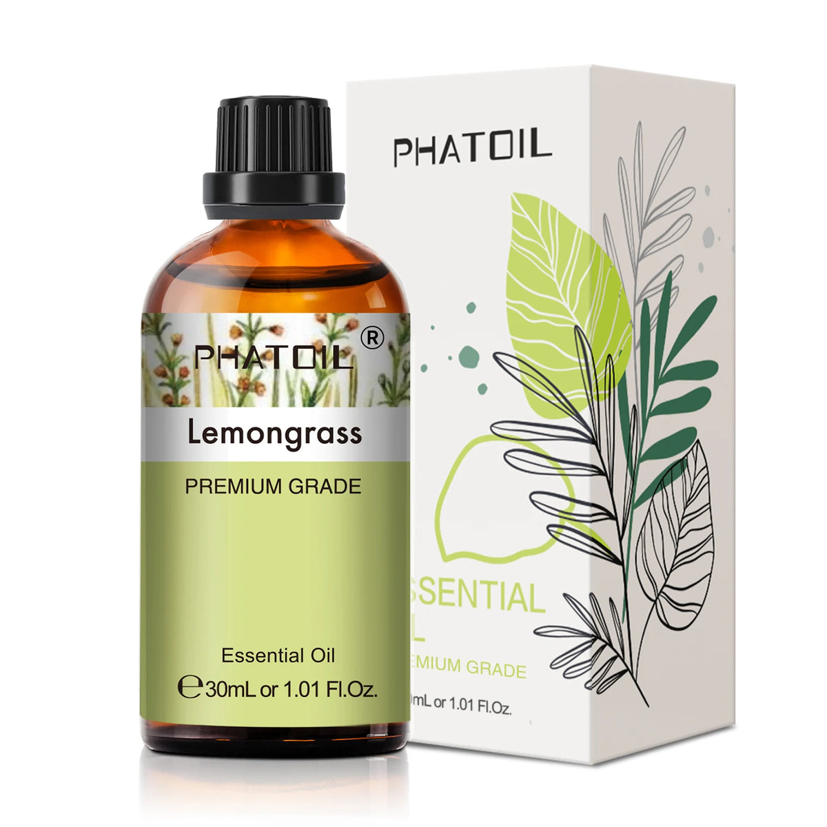 PHATOIL 1PCS Aromatherapy Essential Oil 30ml Lemon Eucalyptus Lavender Bergamot Jasmine Juniper Rose Vanilla Aroma Essential 