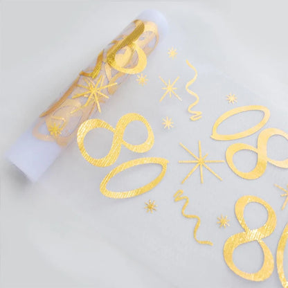 18th 90th Birthday Table Runner Birthday Party Decor 3M Gold Table Cover Roll for Table Home Birthday Celebration Party Suppl