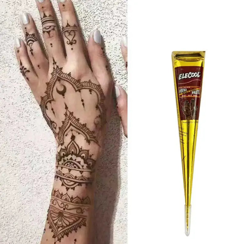 Natural Temporary Flash Tattoo Paste Black Henna For DIY Tattoo Sticker Body Paint Tattoo Cream Indian Wedding Henna Tattoo P