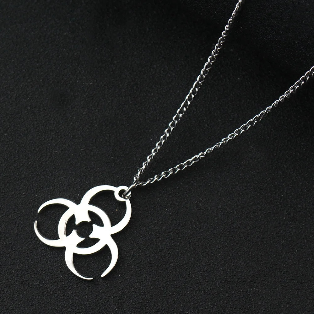 Necklace Trendy Men And Women INS Street Punk Hip-Hop JewelryNew Stainless Steel Biochemical Logo Pendant