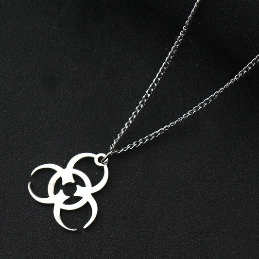 Necklace Trendy Men And Women INS Street Punk Hip-Hop JewelryNew Stainless Steel Biochemical Logo Pendant