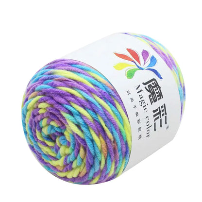 Crochet Yarn Rainbow, Soft Cotton Knitting Wool, 5 Strands Yarn for Sweaters, DIY Scarves, Hand-Knitted Crafts, Vibrant Yarn 