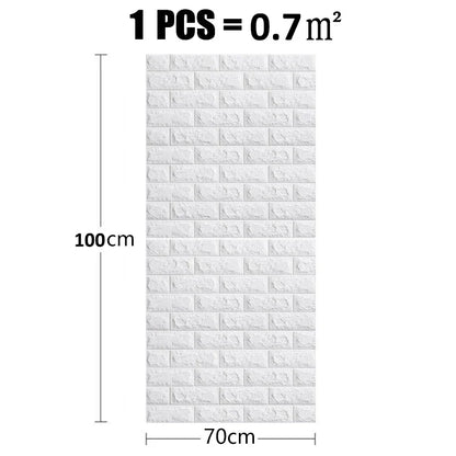 70cm*1m 3D Self-Adhesive Wallpaper Continuous Waterproof Brick Wall Stickers Living Room Bedroom Wall Stickers Home Decoratio