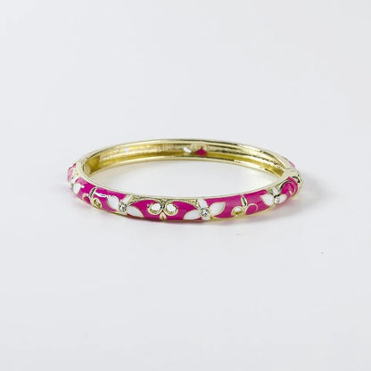 Enamel Vintage Cloisonne Bangle Floral Chinese Chinese Flower Bangle Vintage Ethnic Women's Hand Bracelet Gifts for Women Gir