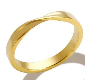 Crystal High End Non Tarnish Fashion Geometric Open Gold Plated Stainless Steel Rings for Women Wedding Ring Jewelry