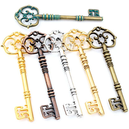 83x31mm 2pcs Bronze Green Gold Colors Antique silver color Plated Key Handmade Charms Pendant:DIY for bracelet necklace