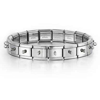 2025 Fashion Functional Elastic Bracelet Modular Bulk Italian Charms Links Fit Bracelet Stainless Steel Jewelry