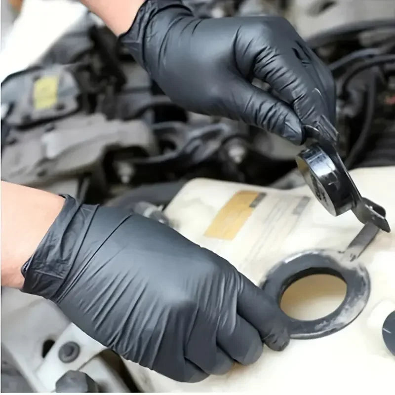 10/20/50/100PCS Black Nitrile Disposable Gloves for Work Latex Free Home Cleaning Glove Textured Mechanic Tattoo Hair Dye Bea