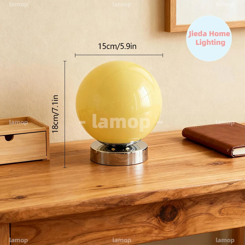 Murano Glass Desk Lamp USB Powered Glass Table Bedside Lamps Vintage Glass Lamp with 3 Color Temperature
