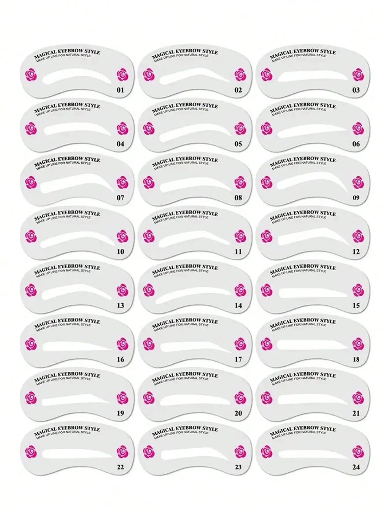 24 Styles Eyebrow Shaping Template Card Female Beauty Suit for Perfect Makeup Application And Beauty Modeling