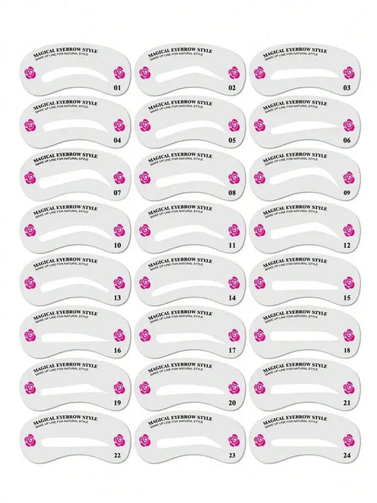 24 Styles Eyebrow Shaping Template Card Female Beauty Suit for Perfect Makeup Application And Beauty Modeling