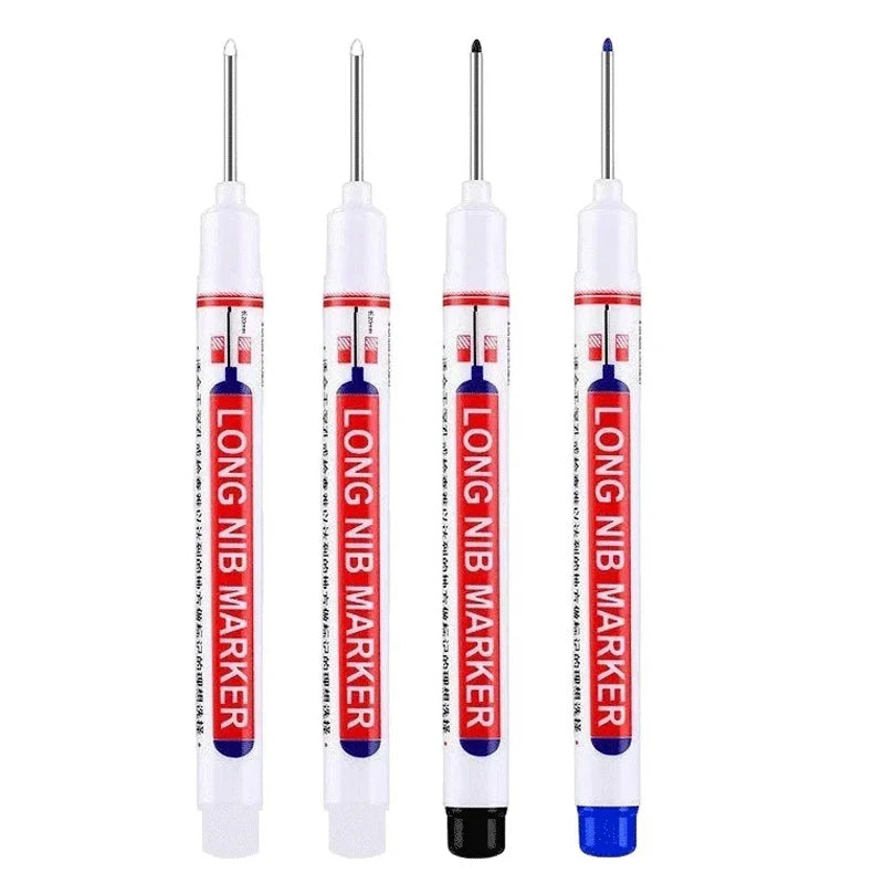4Pcs/Set 20mm Deep Hole Long Nib Head Markers For Metal Perforating Pen Waterproof Bathroom Woodworking Decoration Multi-Purp