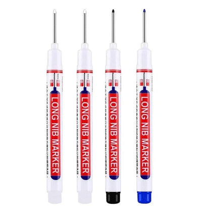 4Pcs/Set 20mm Deep Hole Long Nib Head Markers For Metal Perforating Pen Waterproof Bathroom Woodworking Decoration Multi-Purp