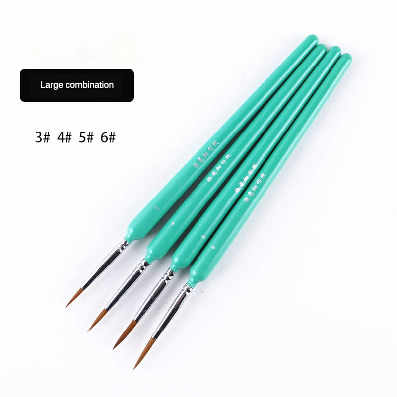 4/5/10pcs Miniature Hook Line Pen Art Painting Brushes Weasel Hair Paint Brush Gouache Watercolor Oil Paint Artists Hand Pain