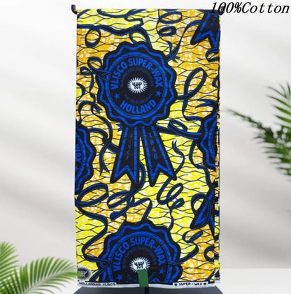 New African Ankara Batik Fabric Super Real Wax African Cotton Material Prints Wax Tissu For Sew 6yards